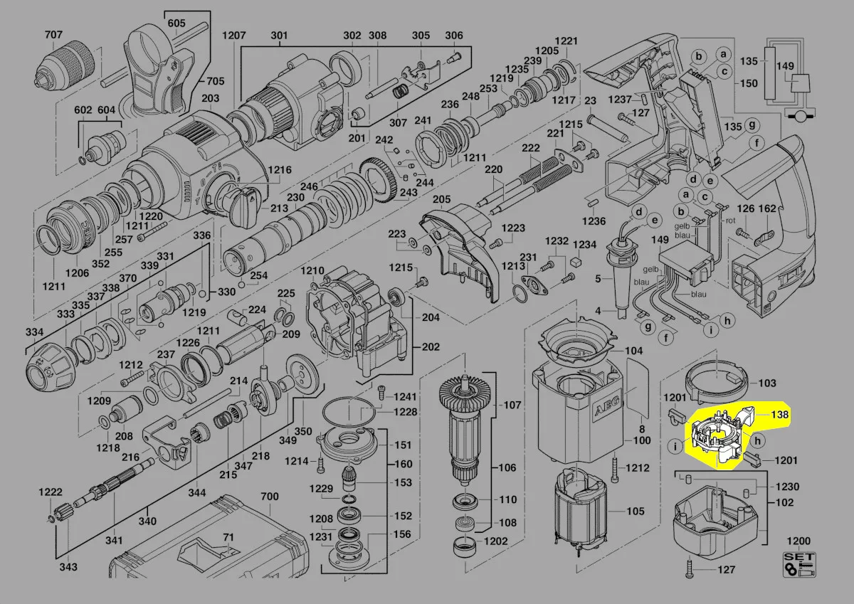 couronne porte-balais charbon réf. 4931384647 AEG